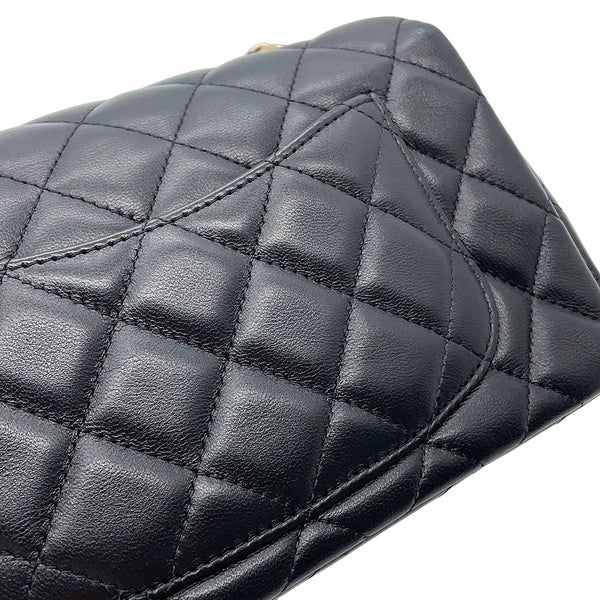 シャネル チェーンショルダーバッグ ミニ マトラッセ 20 ココマーク ラムスキン A69900 CHANEL 黒