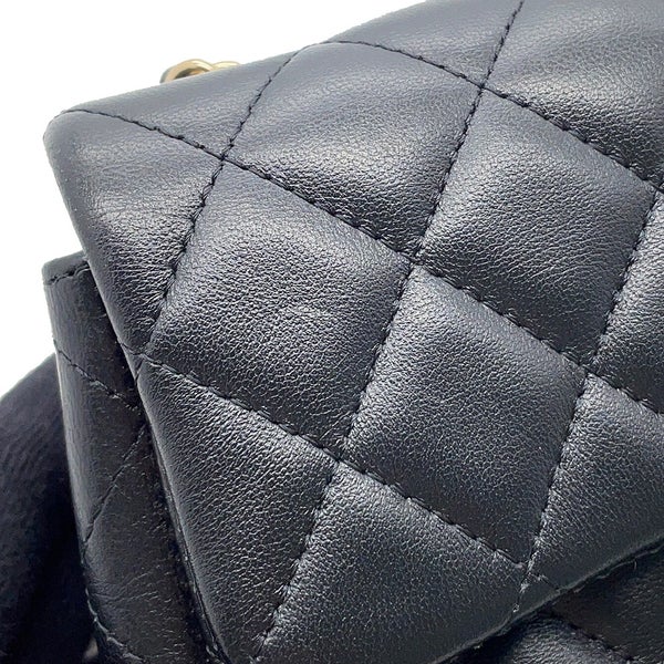 シャネル チェーンショルダーバッグ ミニ マトラッセ 20 ココマーク ラムスキン A69900 CHANEL 黒