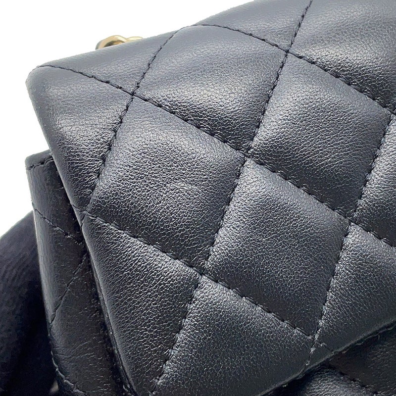 シャネル チェーンショルダーバッグ ミニ マトラッセ 20 ココマーク ラムスキン A69900 CHANEL 黒
