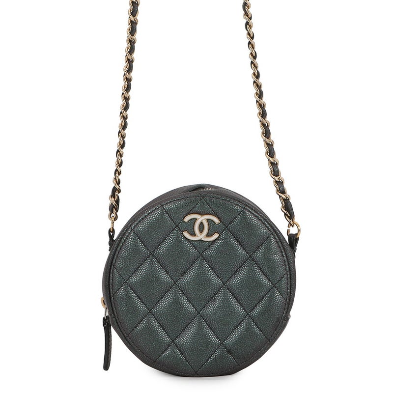 シャネル チェーンショルダーバッグ ココマーク ラウンド キャビアスキン AP0245 CHANEL