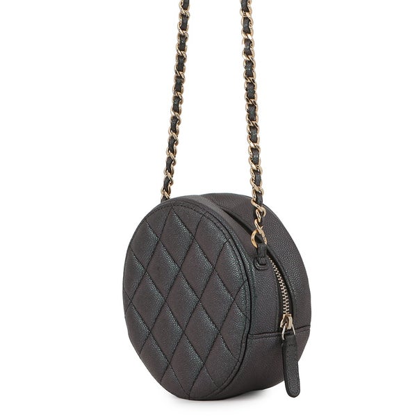 シャネル チェーンショルダーバッグ ココマーク ラウンド キャビアスキン AP0245 CHANEL