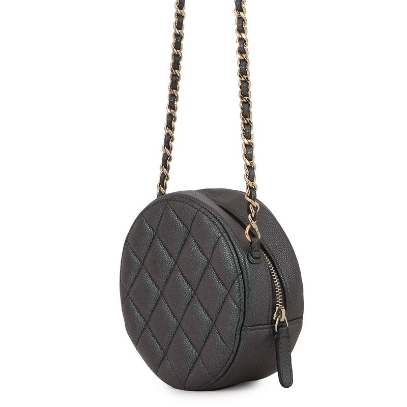 シャネル チェーンショルダーバッグ ココマーク ラウンド キャビアスキン AP0245 CHANEL