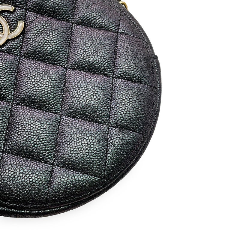 シャネル チェーンショルダーバッグ ココマーク ラウンド キャビアスキン AP0245 CHANEL