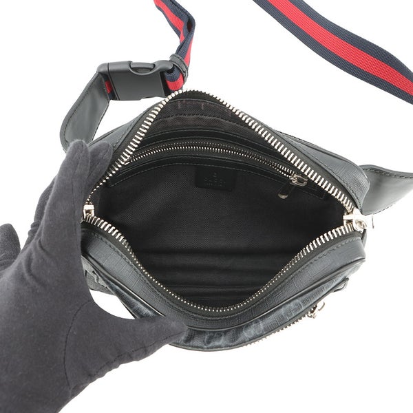 グッチ ボディバッグ GGスプリーム 474293 GUCCI ウエストバッグ メンズ 黒