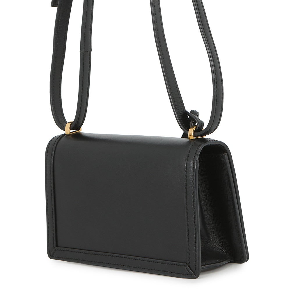 LOEWE ロエベ バルセロナ レザー フラップ ショルダーバッグ ゴールド金具 ブラック LOEWE（ロエベ） ハンドバッグ バルセロナ レザー ブラック ショルダー