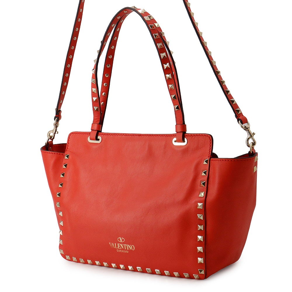 ⭐️VALENTINO⭐️ヴァレンティノ ロックスタッズ トートバッグ レッド ヴァレンティノ・ガラヴァーニ トートバッグ ロックスタッズ VALENTINO