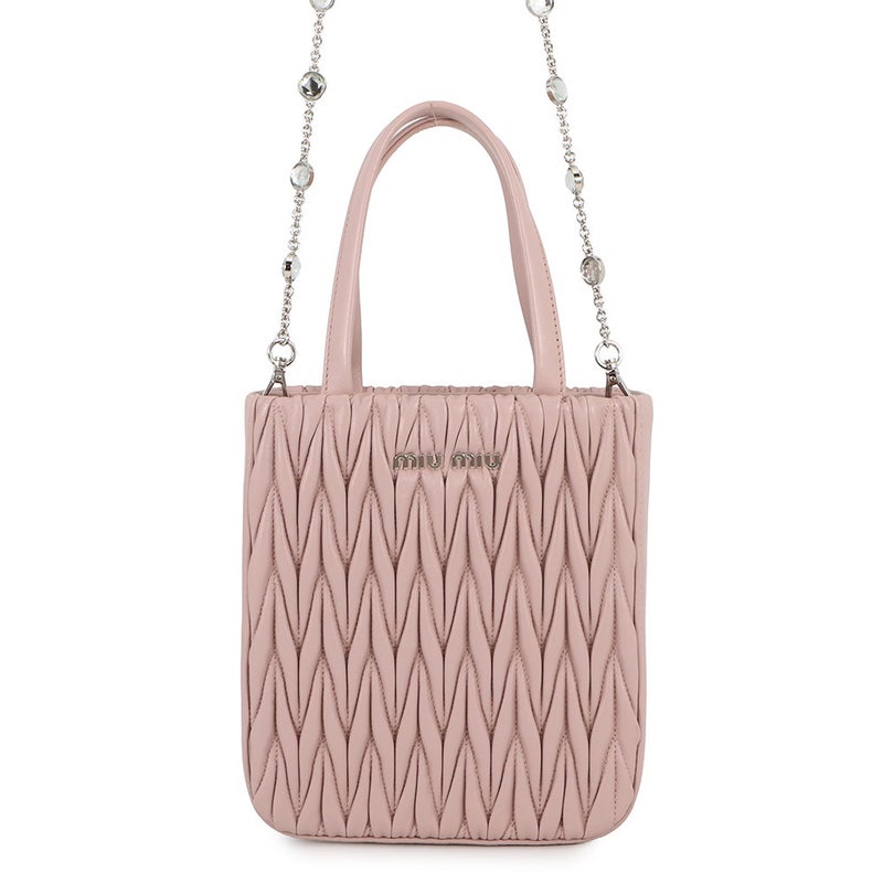 ミュウミュウ ハンドバッグ マテラッセ レザー 5BA220 Miu Miu 2wayチェーンショルダーバッグ