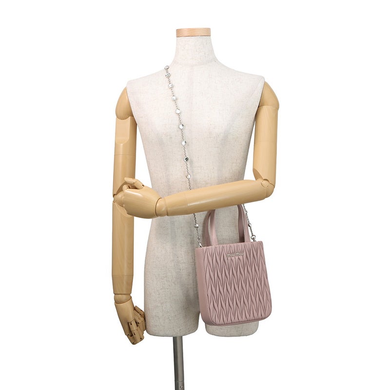 ミュウミュウ ハンドバッグ マテラッセ レザー 5BA220 Miu Miu 2wayチェーンショルダーバッグ
