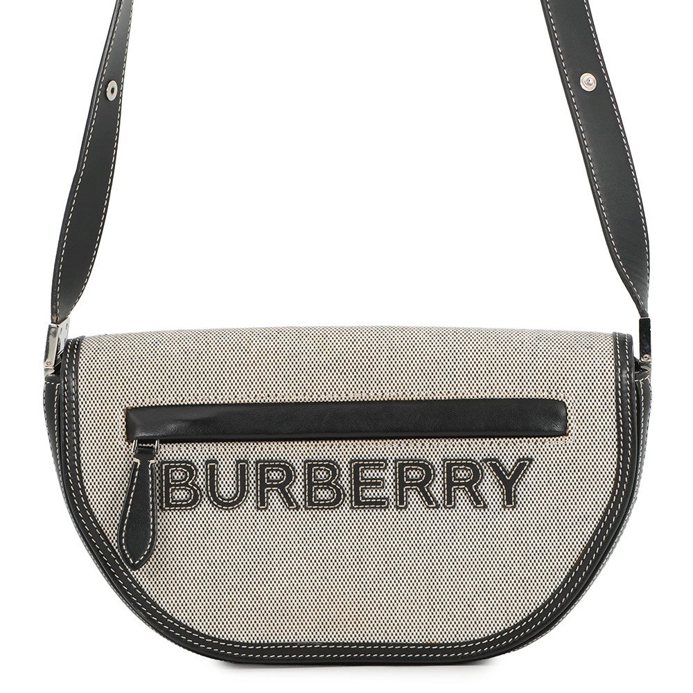 【良品】Burberry バーバリー 2way ショルダー キャンバス グレー BURBERRY（バーバリー） ホースフェリープリント ショルダーバッグ