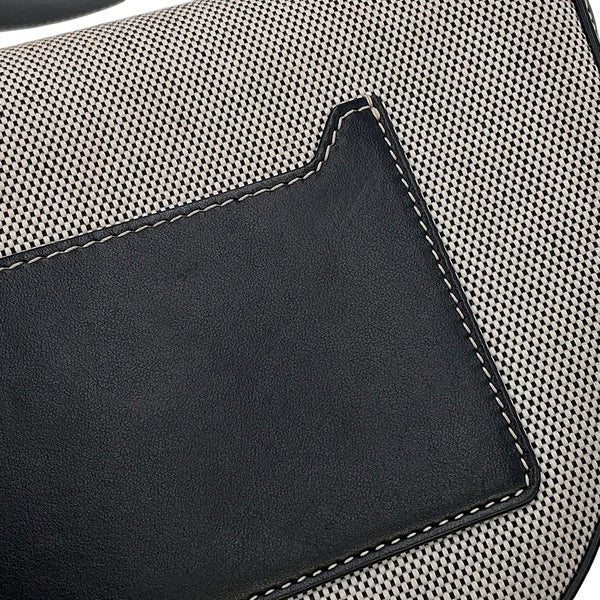バーバリー ショルダーバッグ オリンピア ハーフムーン スモール キャンバス レザー 8039779 BURBERRY 黒
