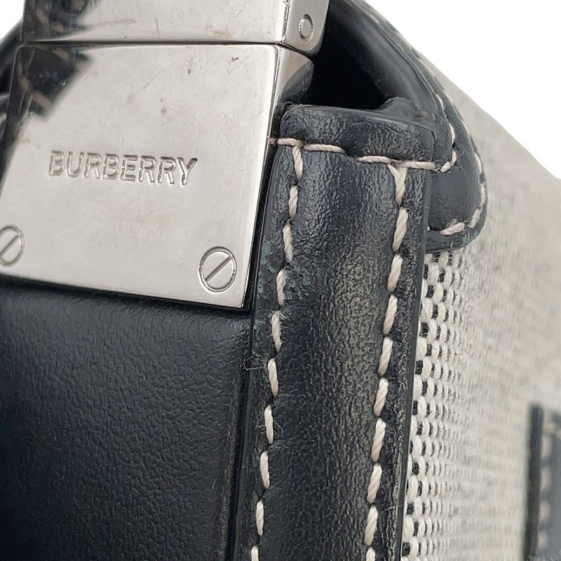 バーバリー ショルダーバッグ オリンピア ハーフムーン スモール キャンバス レザー 8039779 BURBERRY 黒