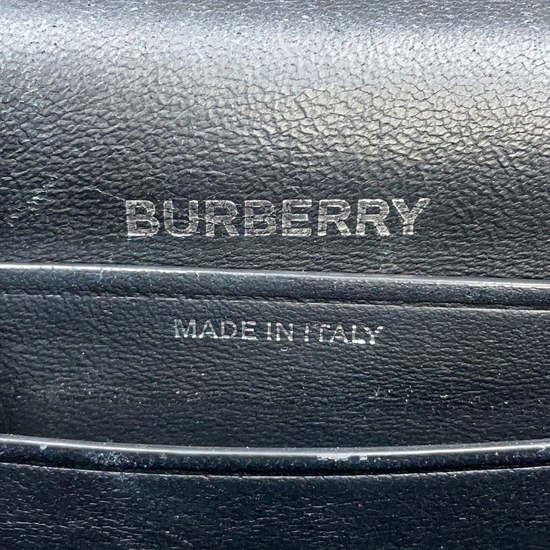 バーバリー ショルダーバッグ オリンピア ハーフムーン スモール キャンバス レザー 8039779 BURBERRY 黒