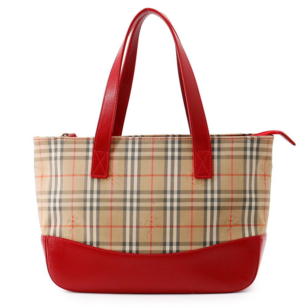 バーバリー ハンドバッグ ノバチェック キャンバス レザー BURBERRY