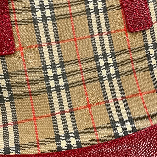 バーバリー ハンドバッグ ノバチェック キャンバス レザー BURBERRY