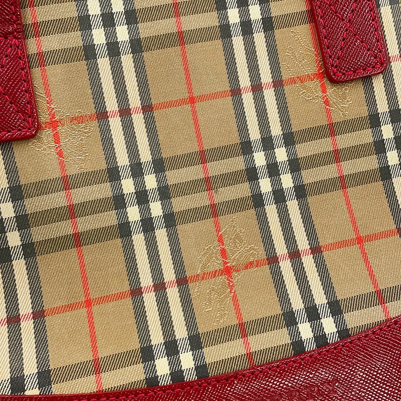 バーバリー ハンドバッグ ノバチェック キャンバス レザー BURBERRY
