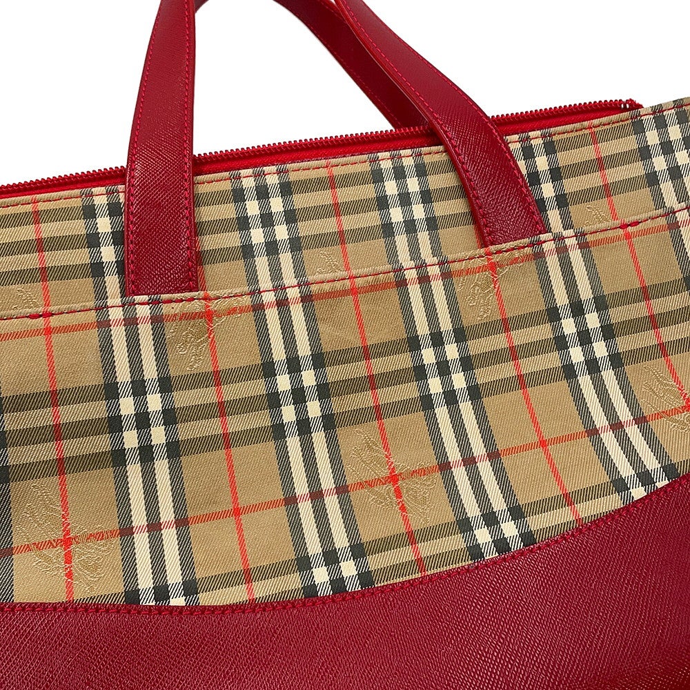 バーバリー ハンドバッグ ノバチェック キャンバス レザー BURBERRY