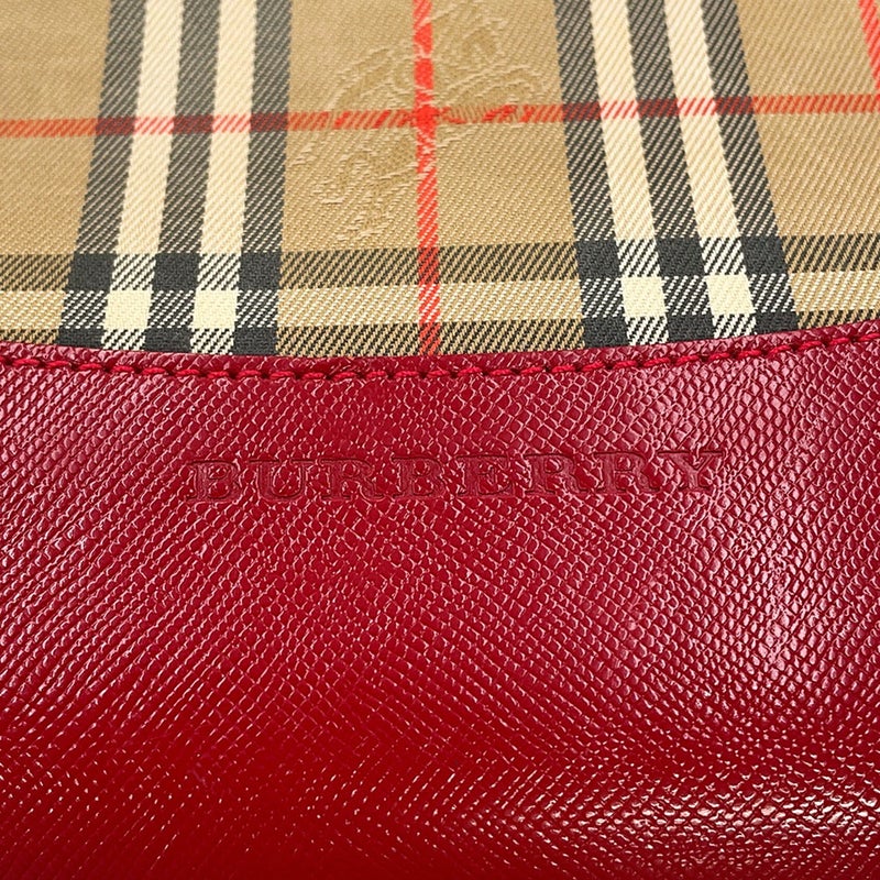 バーバリー ハンドバッグ ノバチェック キャンバス レザー BURBERRY