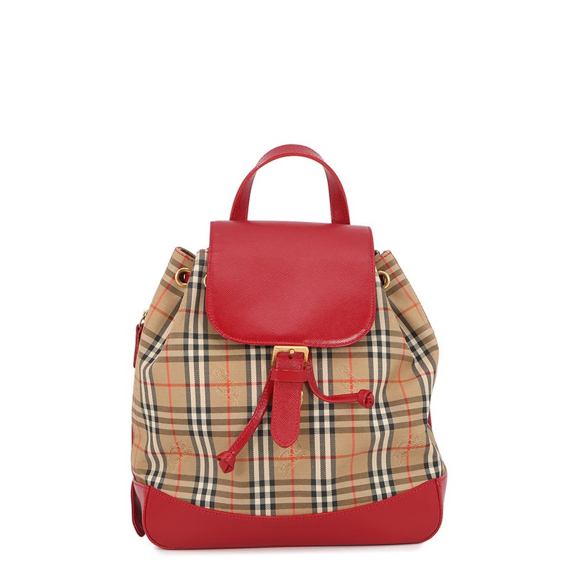 バーバリー リュック チェック キャンバス レザー BURBERRY バッグ バックパック