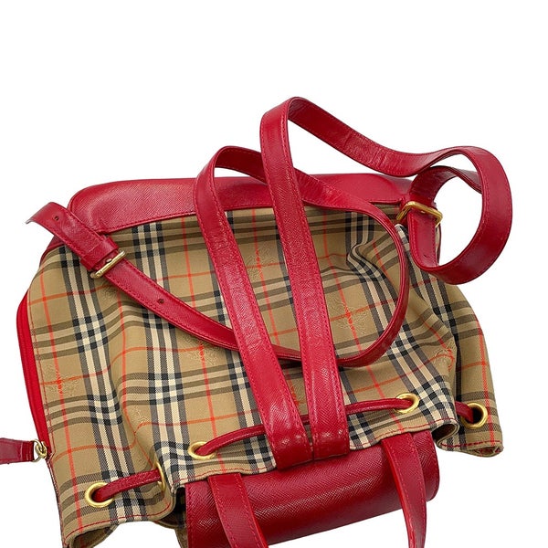 バーバリー リュック チェック キャンバス レザー BURBERRY バッグ バックパック