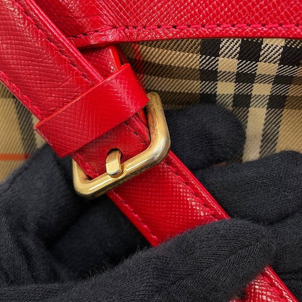 バーバリー リュック チェック キャンバス レザー BURBERRY バッグ バックパック