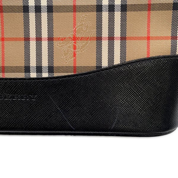 バーバリー ショルダーバッグ チェック キャンバス レザー BURBERRY バッグ 黒