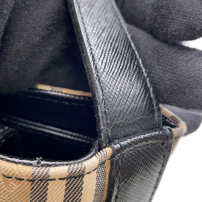 バーバリー ショルダーバッグ チェック キャンバス レザー BURBERRY バッグ 黒