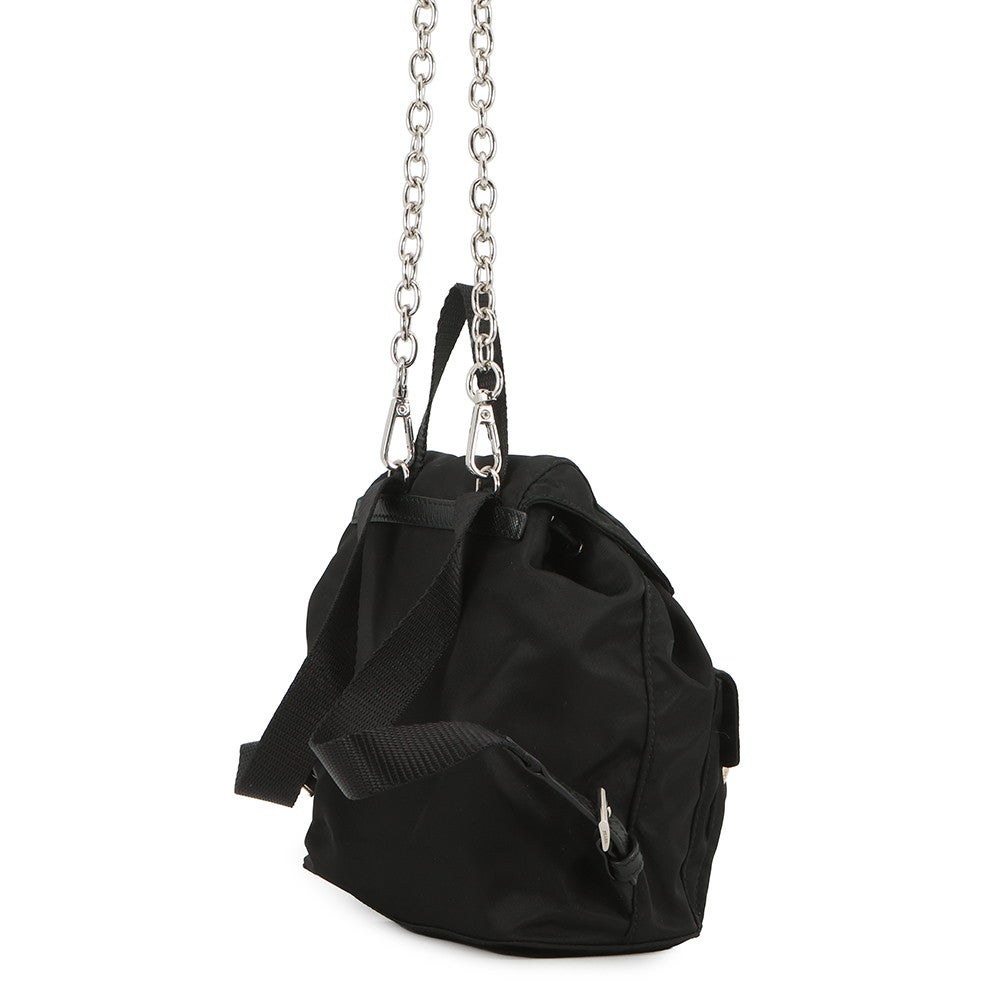 プラダ チェーンショルダーバッグ トライアングルロゴ  1BH029 PRADA ミニリュック 黒 プラダ チェーンショルダーバッグ トライアングルロゴ 1BH029 PRADA