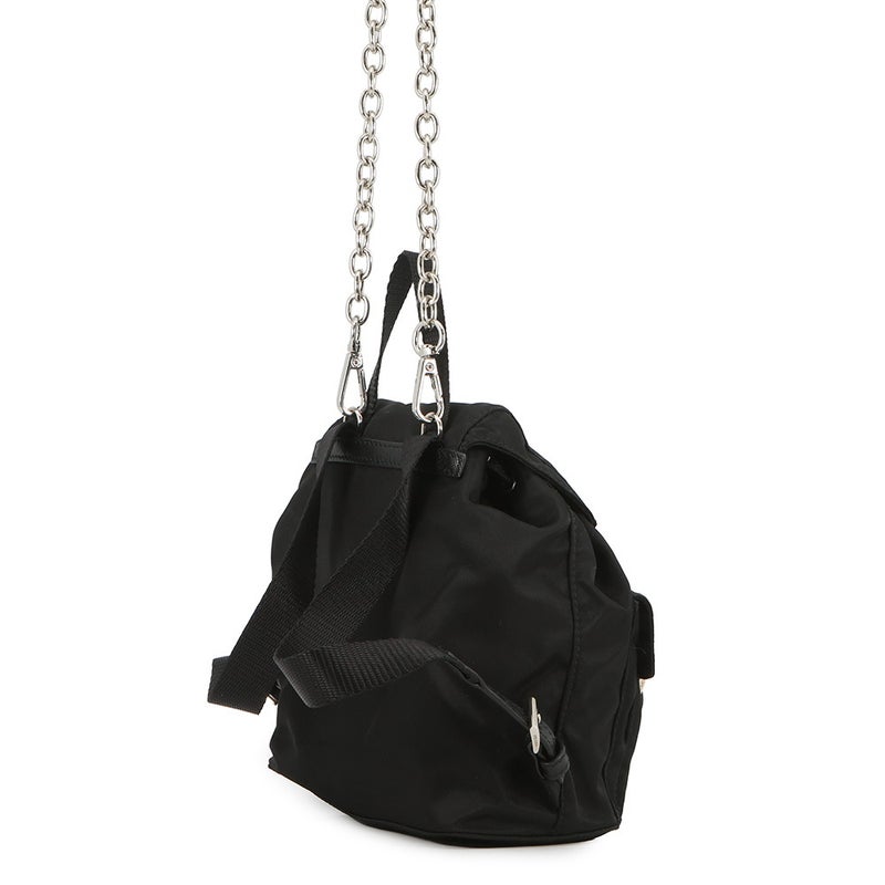 プラダ チェーンショルダーバッグ トライアングルロゴ  1BH029 PRADA ミニリュック 黒