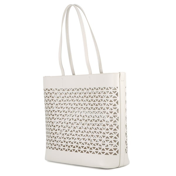 プラダ トートバッグ パンチングレザー ロゴ レザー 1BG503 PRADA 白