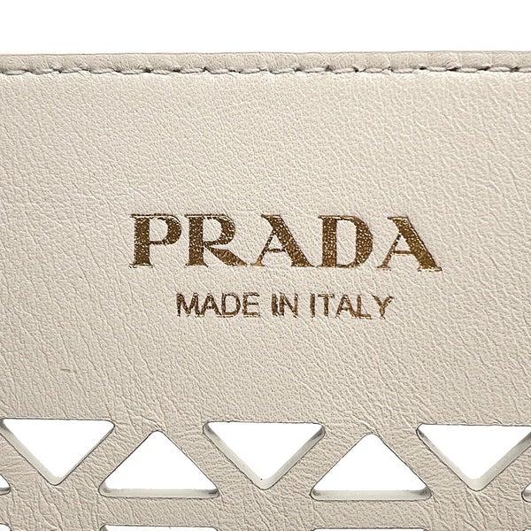 プラダ トートバッグ パンチングレザー ロゴ レザー 1BG503 PRADA 白