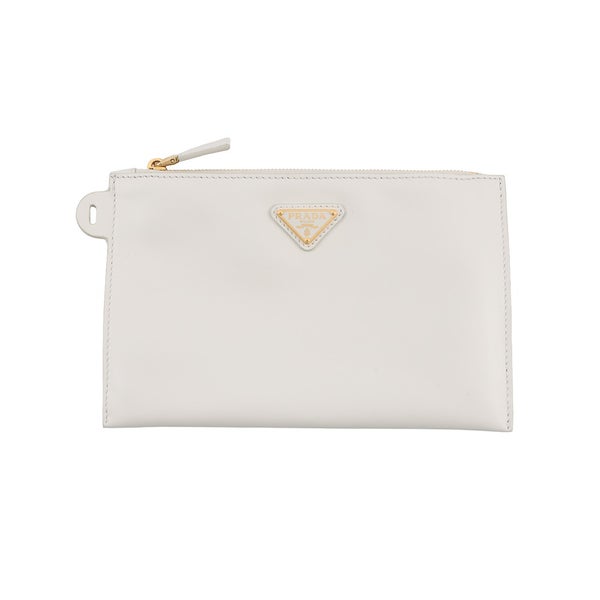 プラダ トートバッグ パンチングレザー ロゴ レザー 1BG503 PRADA 白