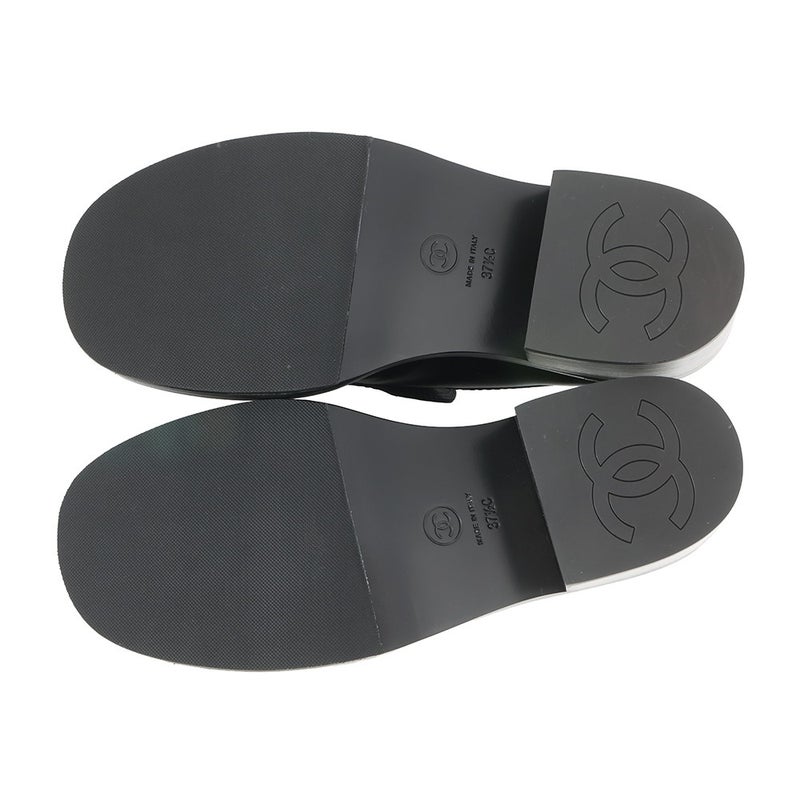 シャネル ローファー ココマーク レザー レディースサイズ37 1/2 G39602 CHANEL 靴 黒