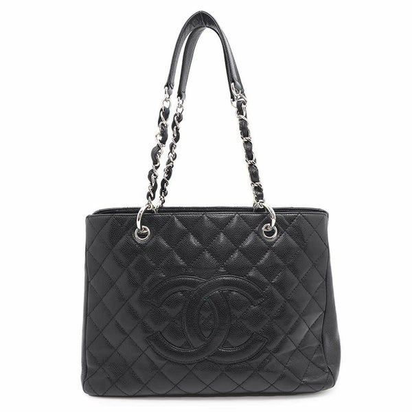 シャネル チェーントートバッグ ココマーク マトラッセ GST キャビアスキン A50995 CHANEL ショルダーバッグ 黒