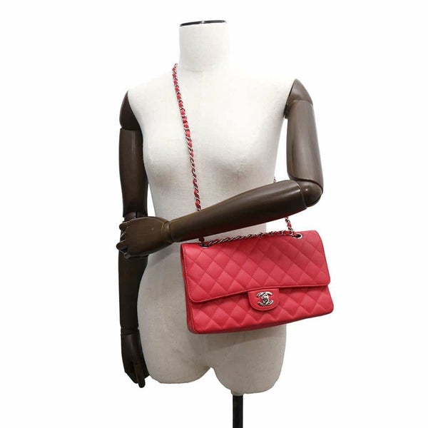 シャネル チェーンショルダーバッグ マトラッセ25 ココマーク キャビアスキン ダブルチェーン A01112 CHANEL