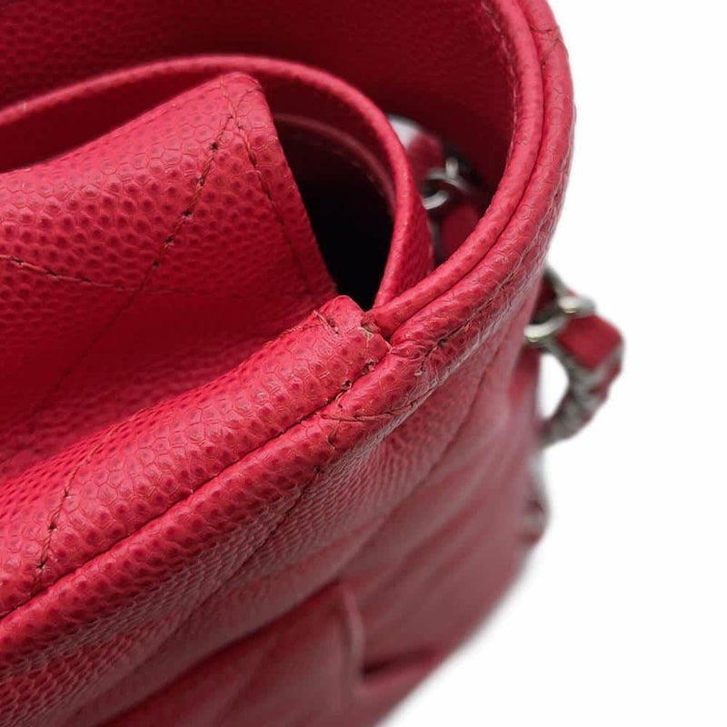 シャネル チェーンショルダーバッグ マトラッセ25 ココマーク キャビアスキン ダブルチェーン A01112 CHANEL