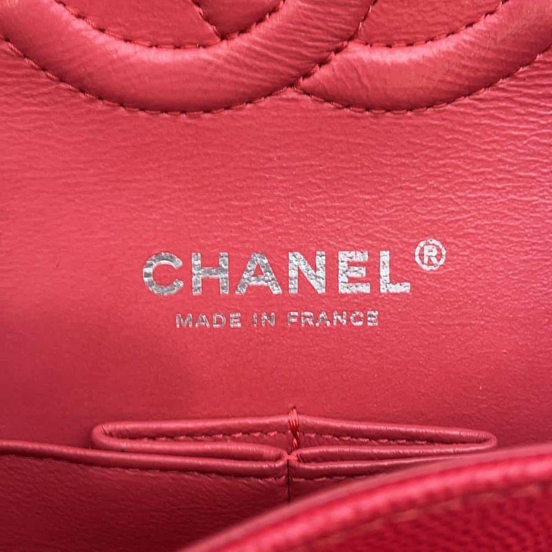 シャネル チェーンショルダーバッグ マトラッセ25 ココマーク キャビアスキン ダブルチェーン A01112 CHANEL