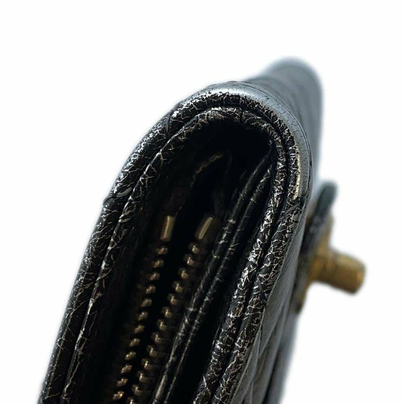 シャネル チェーンショルダーバッグ マトラッセ ココマーク ターンロック シルバー CHANEL バッグ 黒