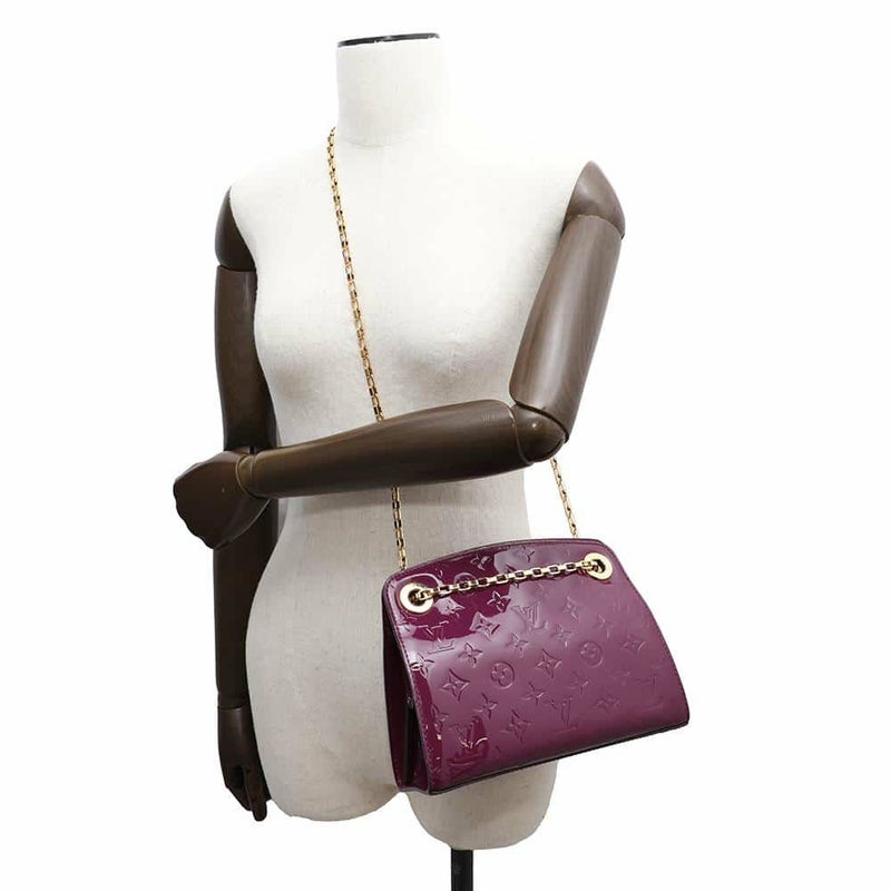 ルイヴィトン チェーンショルダーバッグ モノグラム・ヴェルニ ヴァージニアPM M90137 LOUIS VUITTON パープル