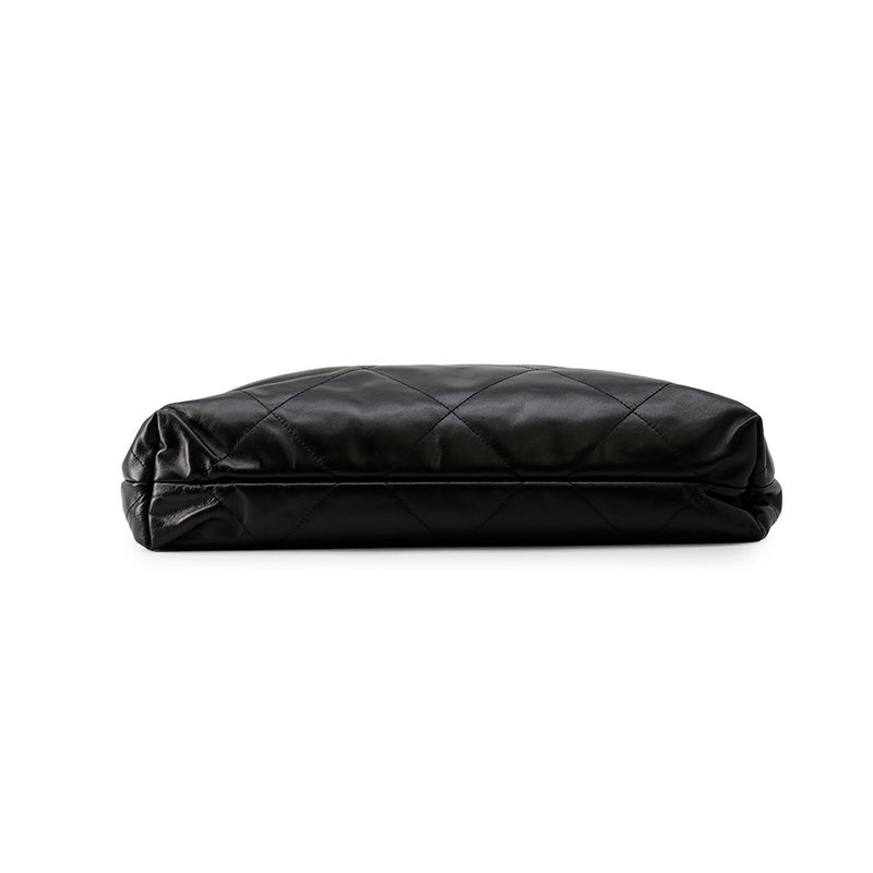 シャネル チェーンショルダーバッグ CHANEL 22 マトラッセ スモール シャイニーカーフレザー AS3261 ポーチ付き 黒