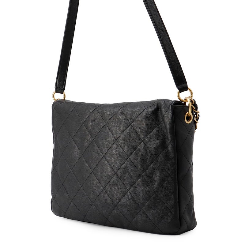 シャネル ショルダーバッグ ココマーク マトラッセ ホーボーバッグ キャビアスキン AS5384 CHANEL 2way 黒