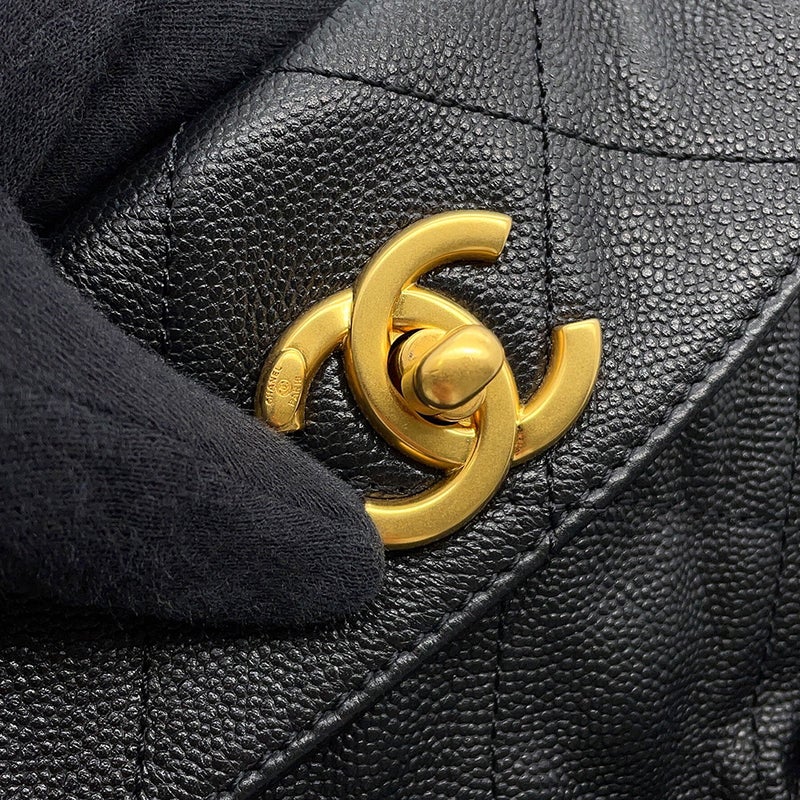 シャネル ショルダーバッグ ココマーク マトラッセ ホーボーバッグ キャビアスキン AS5384 CHANEL 2way 黒