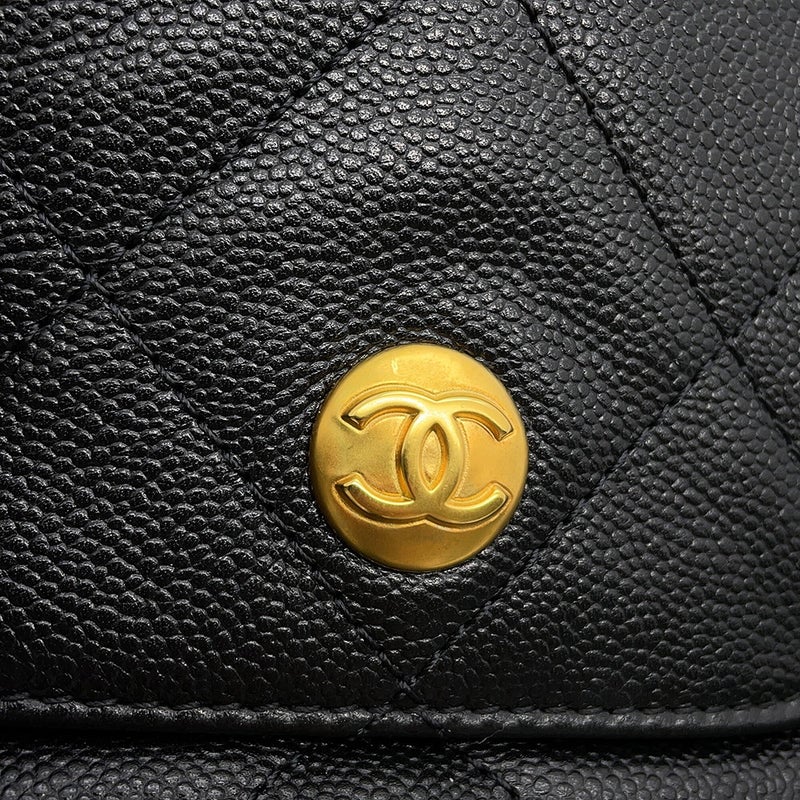 シャネル ショルダーバッグ ココマーク マトラッセ ホーボーバッグ キャビアスキン AS5384 CHANEL 2way 黒
