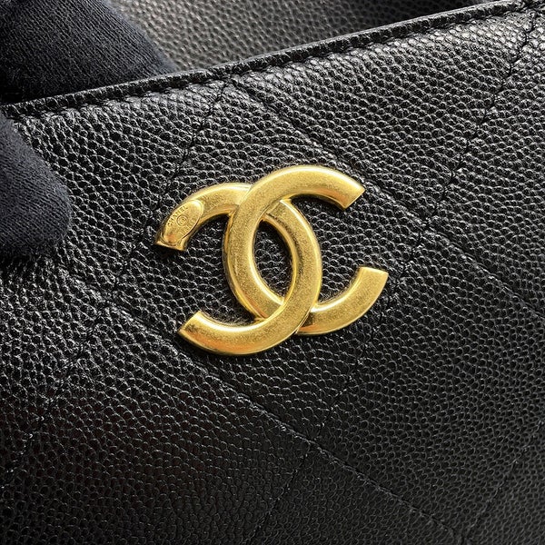 シャネル トートバッグ マトラッセ ココマーク キャビアスキン AS5777 CHANEL 2wayショルダーバッグ 黒