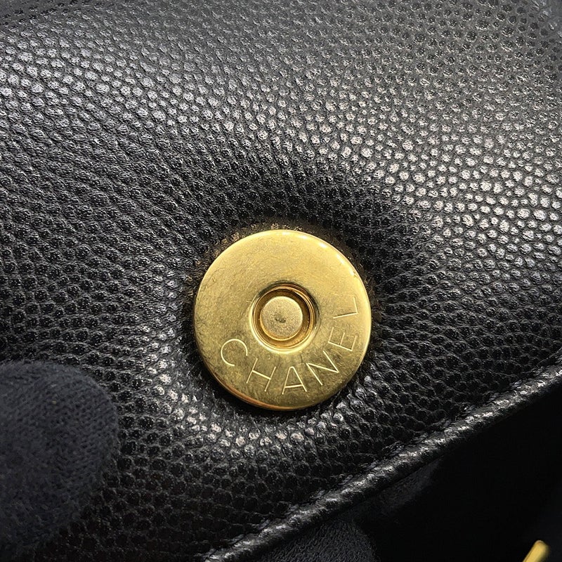 シャネル トートバッグ マトラッセ ココマーク キャビアスキン AS5777 CHANEL 2wayショルダーバッグ 黒