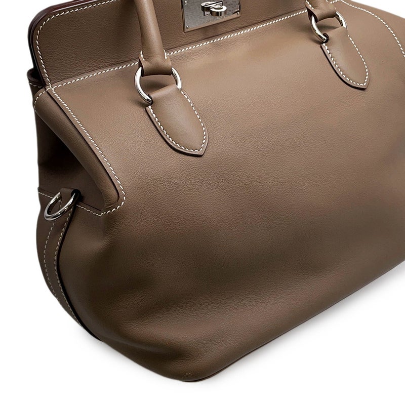 エルメス ハンドバッグ ツールボックス26 エトゥープ/シルバー金具 スイフト T刻印 ２wayショルダー