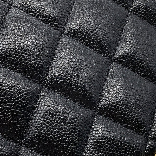 シャネル チェーンショルダーバッグ マトラッセ ココマーク Wチェーン キャビアスキン AS3467 CHANEL 黒