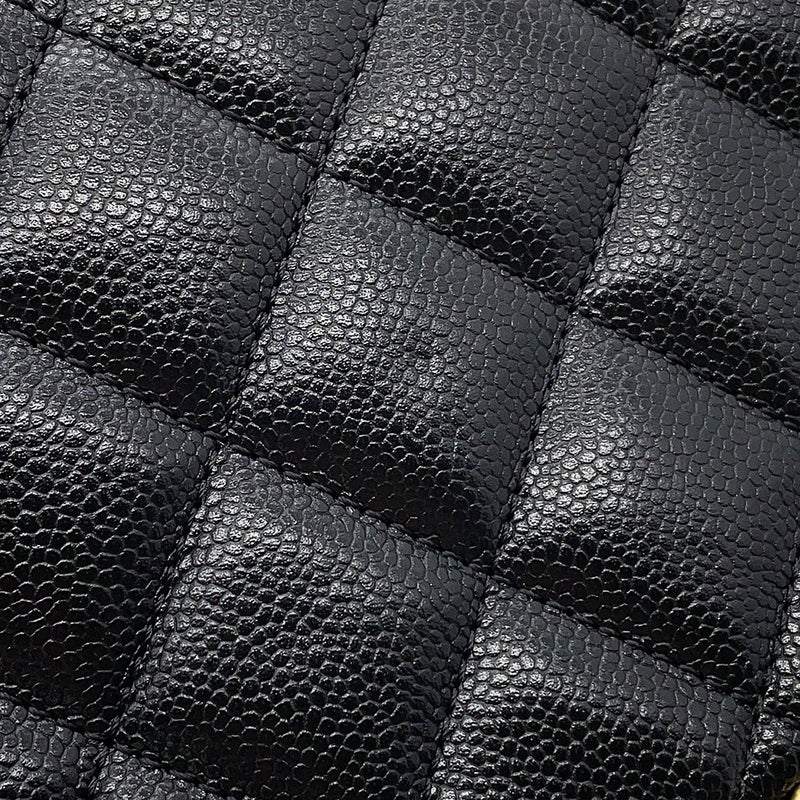 シャネル チェーンショルダーバッグ マトラッセ ココマーク Wチェーン キャビアスキン AS3467 CHANEL 黒