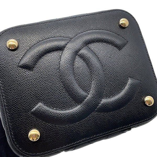 シャネル チェーンショルダーバッグ ココマーク マトラッセ バニティ キャビアスキン AS2362 CHANEL ヴァニティ 黒