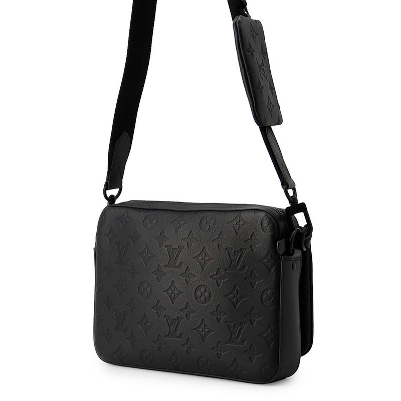 ルイヴィトン ショルダーバッグ モノグラム・シャドウ トリオ・メッセンジャー M46602 LOUIS VUITTON ブラック 黒