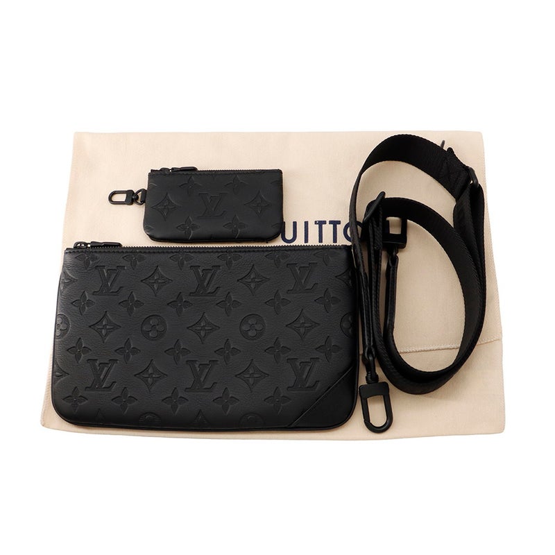 ルイヴィトン ショルダーバッグ モノグラム・シャドウ トリオ・メッセンジャー M46602 LOUIS VUITTON ブラック 黒